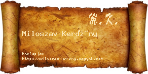 Miloszav Kerény névjegykártya